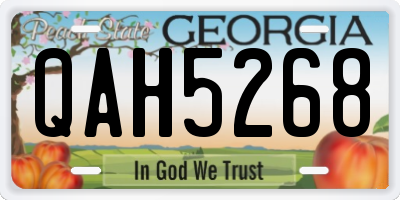 GA license plate QAH5268