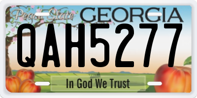 GA license plate QAH5277