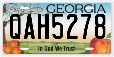 GA license plate QAH5278