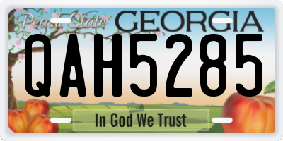 GA license plate QAH5285