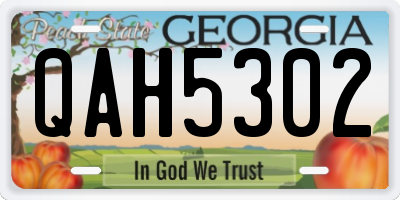 GA license plate QAH5302
