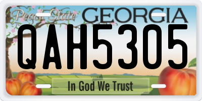 GA license plate QAH5305