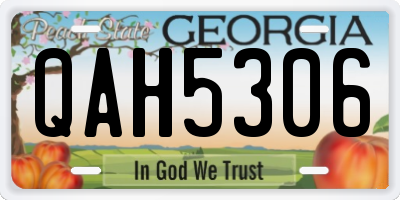 GA license plate QAH5306