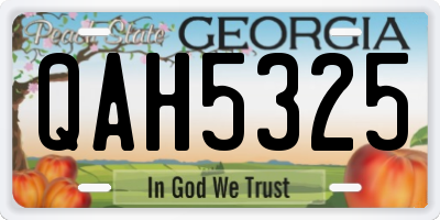 GA license plate QAH5325