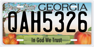GA license plate QAH5326