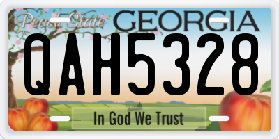 GA license plate QAH5328