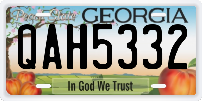 GA license plate QAH5332