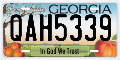 GA license plate QAH5339