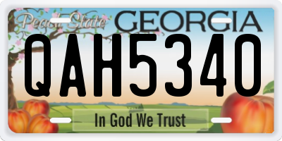 GA license plate QAH5340