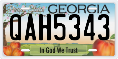 GA license plate QAH5343