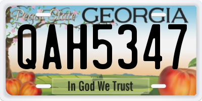 GA license plate QAH5347
