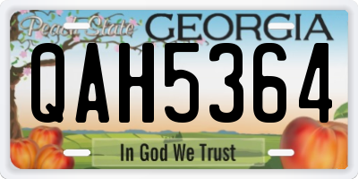 GA license plate QAH5364