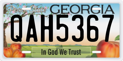 GA license plate QAH5367