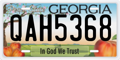 GA license plate QAH5368