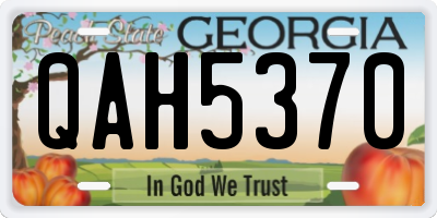 GA license plate QAH5370