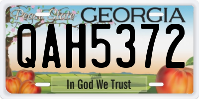 GA license plate QAH5372