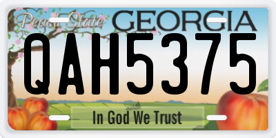 GA license plate QAH5375