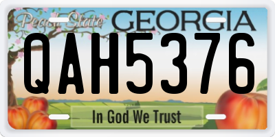 GA license plate QAH5376
