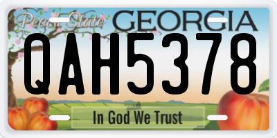 GA license plate QAH5378