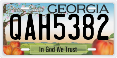 GA license plate QAH5382