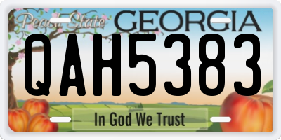 GA license plate QAH5383