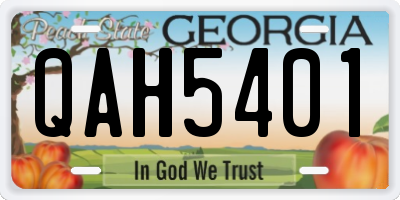 GA license plate QAH5401
