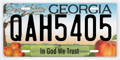 GA license plate QAH5405
