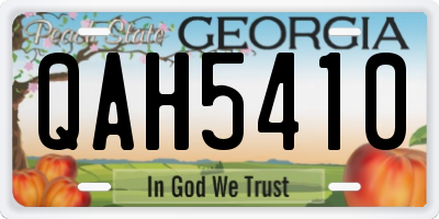 GA license plate QAH5410