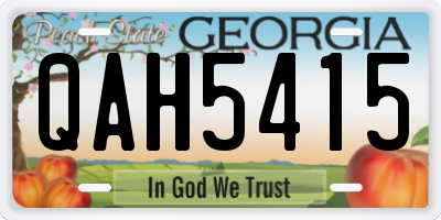 GA license plate QAH5415