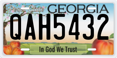 GA license plate QAH5432