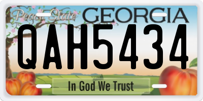 GA license plate QAH5434