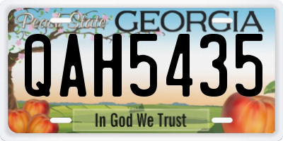 GA license plate QAH5435
