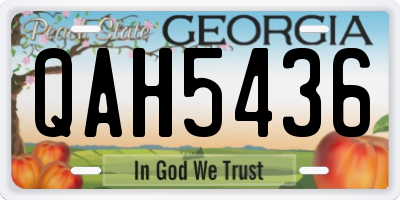 GA license plate QAH5436