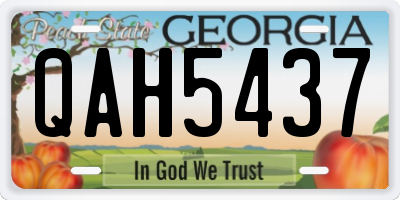 GA license plate QAH5437