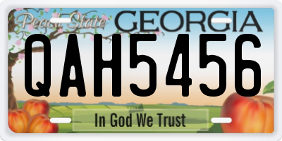 GA license plate QAH5456