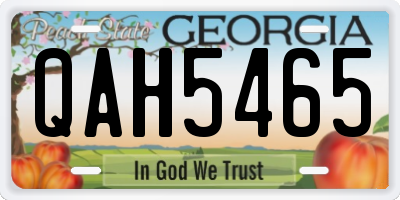 GA license plate QAH5465