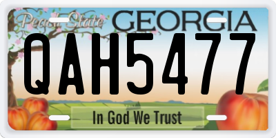 GA license plate QAH5477