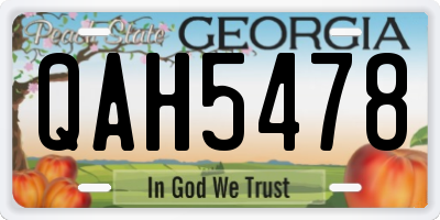 GA license plate QAH5478