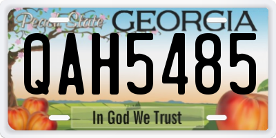 GA license plate QAH5485