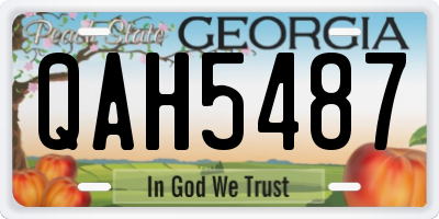 GA license plate QAH5487
