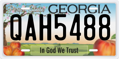 GA license plate QAH5488