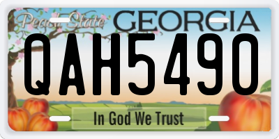 GA license plate QAH5490