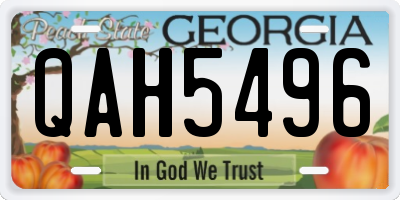 GA license plate QAH5496