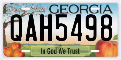GA license plate QAH5498