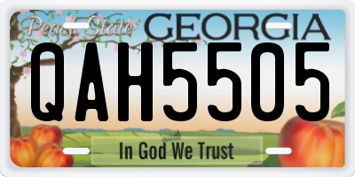 GA license plate QAH5505
