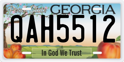 GA license plate QAH5512
