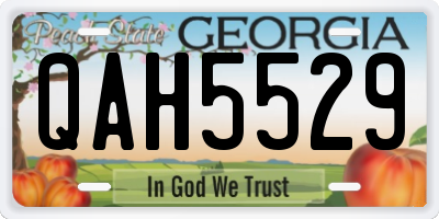 GA license plate QAH5529