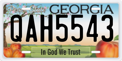 GA license plate QAH5543