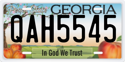 GA license plate QAH5545