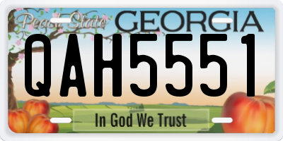 GA license plate QAH5551